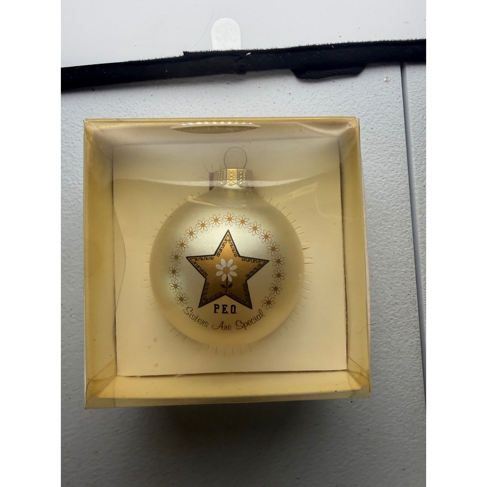 Vintage P.E.O. Sisters Are Special Glass Ornament Topperscot Classic Collectors